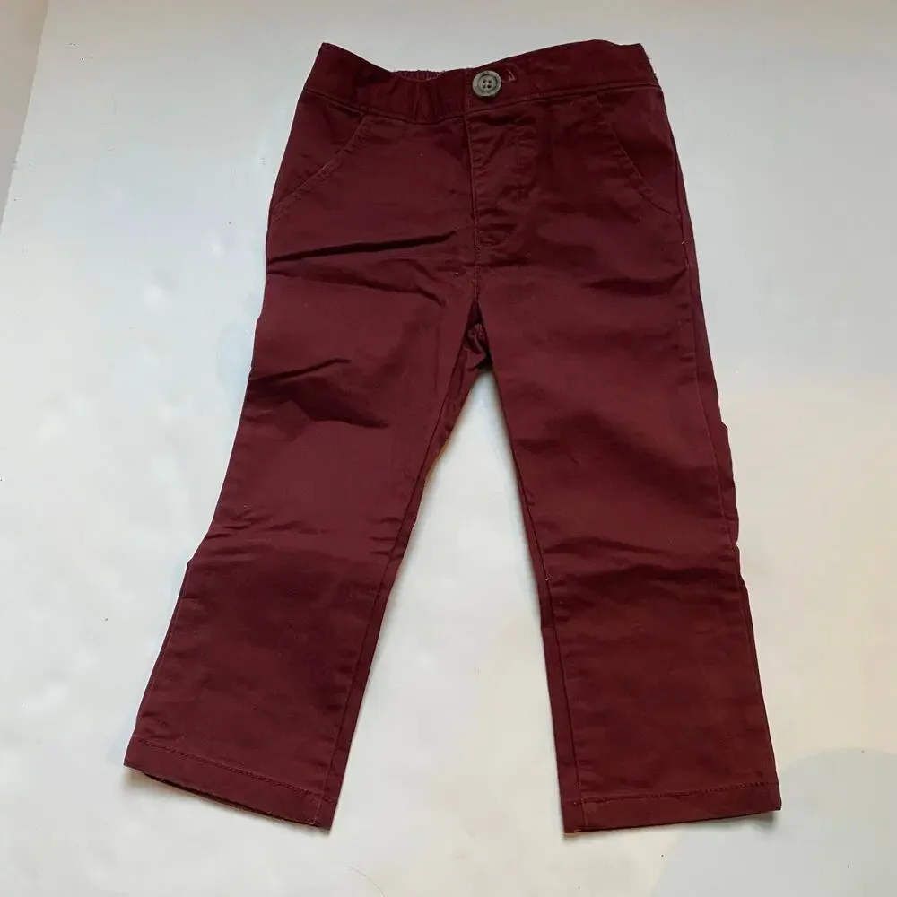 Old Navy Woodland Button Down & Burgundy Pants Outfit